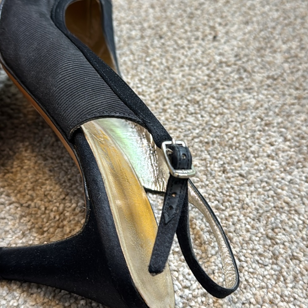 Salvatore Ferragamo | Vintage Sling Back Kitten Heels Pumps in Black Size 9 AA - Picture 7 of 13